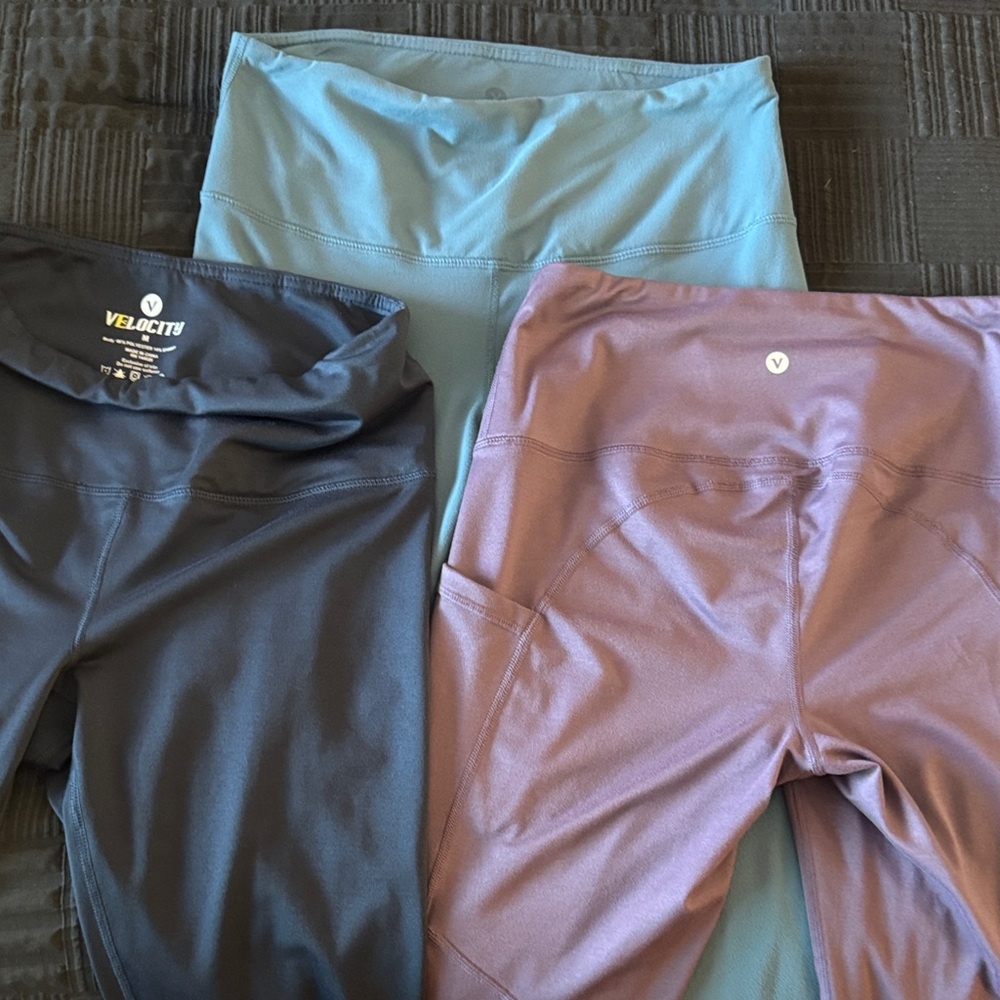 Velocity Women's Leggings - Blue, Gray, and Purple